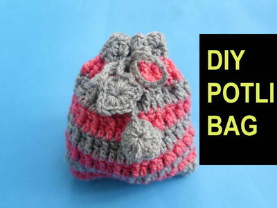 Diy Crochet Potli Bag/ Drawstring Pouch Free Pattern