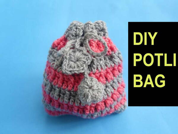 Diy Crochet Potli Bag/ Drawstring Pouch Free Pattern