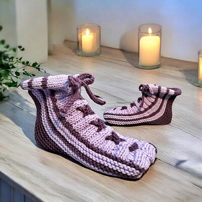 Cozy Knitted Lace Up Slippers
