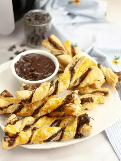 Air Fryer Puff Pastry Chocolate Twists