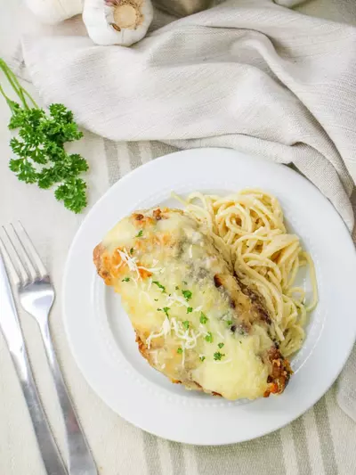 Baked Chicken Cutlet Alfredo