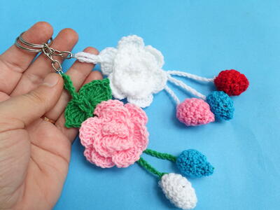 Rose Flowers Keychain