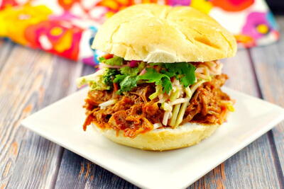 Slow Cooker Pulled Pork On A Bun