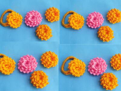 Diy Scrunchie With Flower Pattern