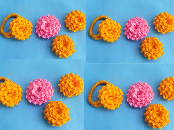 Diy Scrunchie With Flower Pattern
