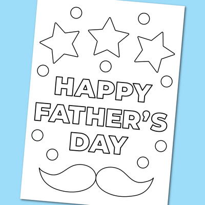 Printable Happy Father’s Day Coloring Card