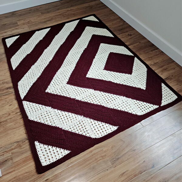 Modern Motif Granny Squares Crochet Blanket