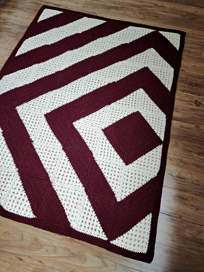 Modern Motif Granny Squares Crochet Blanket