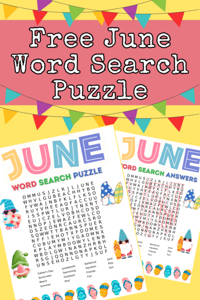 Celebrate June With This Free Printable June Word Search