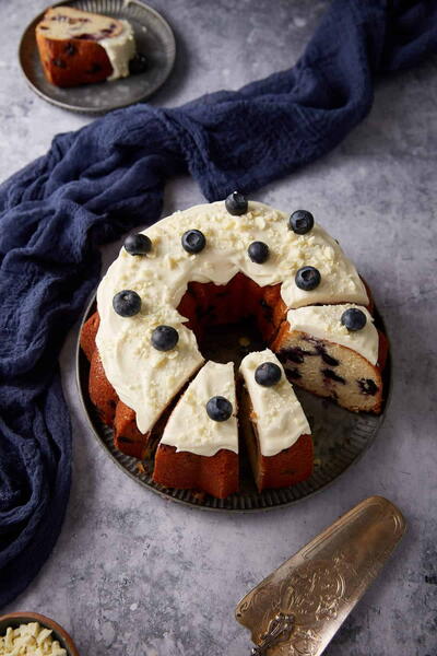 Lemon Blueberry Bundt Cake With Cream Cheese Frosting