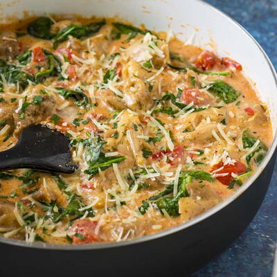 One Skillet Creamy Tomato Chicken
