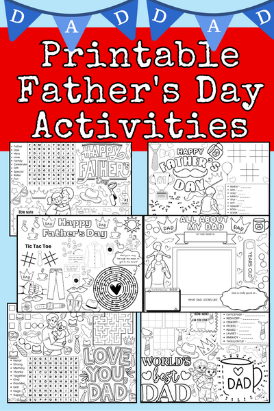 7 Pages Of Printable Father’s Day Activities