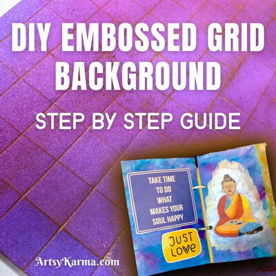 How To Create A Embossed Grid Background For Mixed Media 