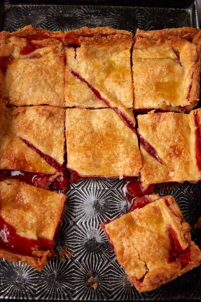 Strawberry Slab Pie With A Double Pie Crust