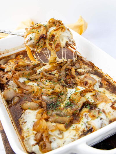 Cheesy Chicken And French Onion Soup Casserole