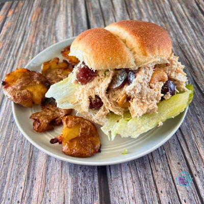 Slow Cooker Chicken Salad & Smashed Potatoes