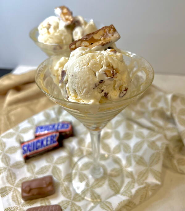 No Churn Snickers Ice Cream Recipe