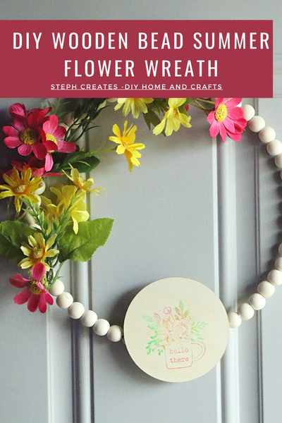 Diy Wooden Bead Summer Flower Wreath