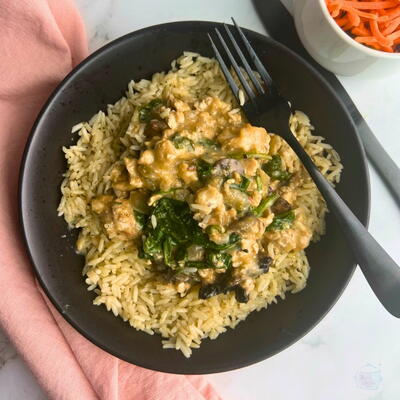 Slow Cooker Turkey Spinach And Pepper Jack Cheese Casserole