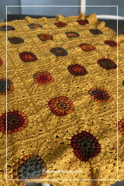 Sunburst Garden Modern Granny Throw Blanket