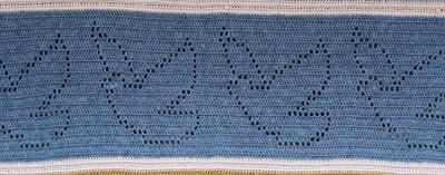 Eagle Flight Filet Crochet Blanket Stripe