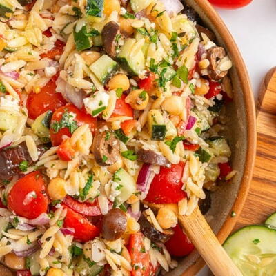 Greek Orzo Pasta Salad 