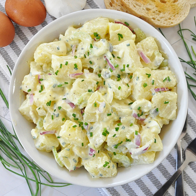 “no Mayo” Creamy Potato Salad | Healthy And Delicious Recipe