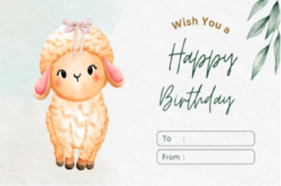 Lamb Birthday Gift Tag