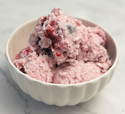 Homemade Cherry Nut Ice Cream