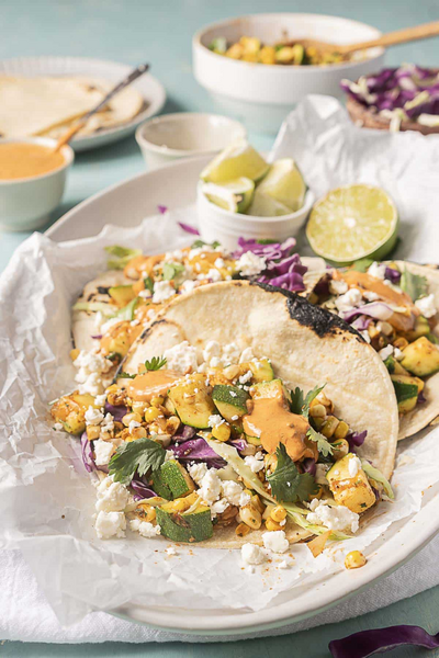 Zucchini Tacos With Chipotle Sauce