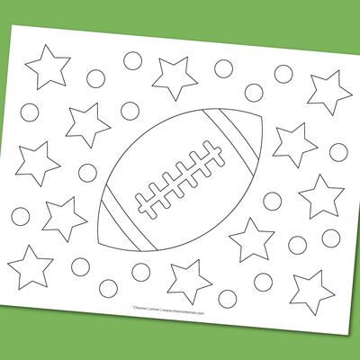 Printable Football Coloring Card