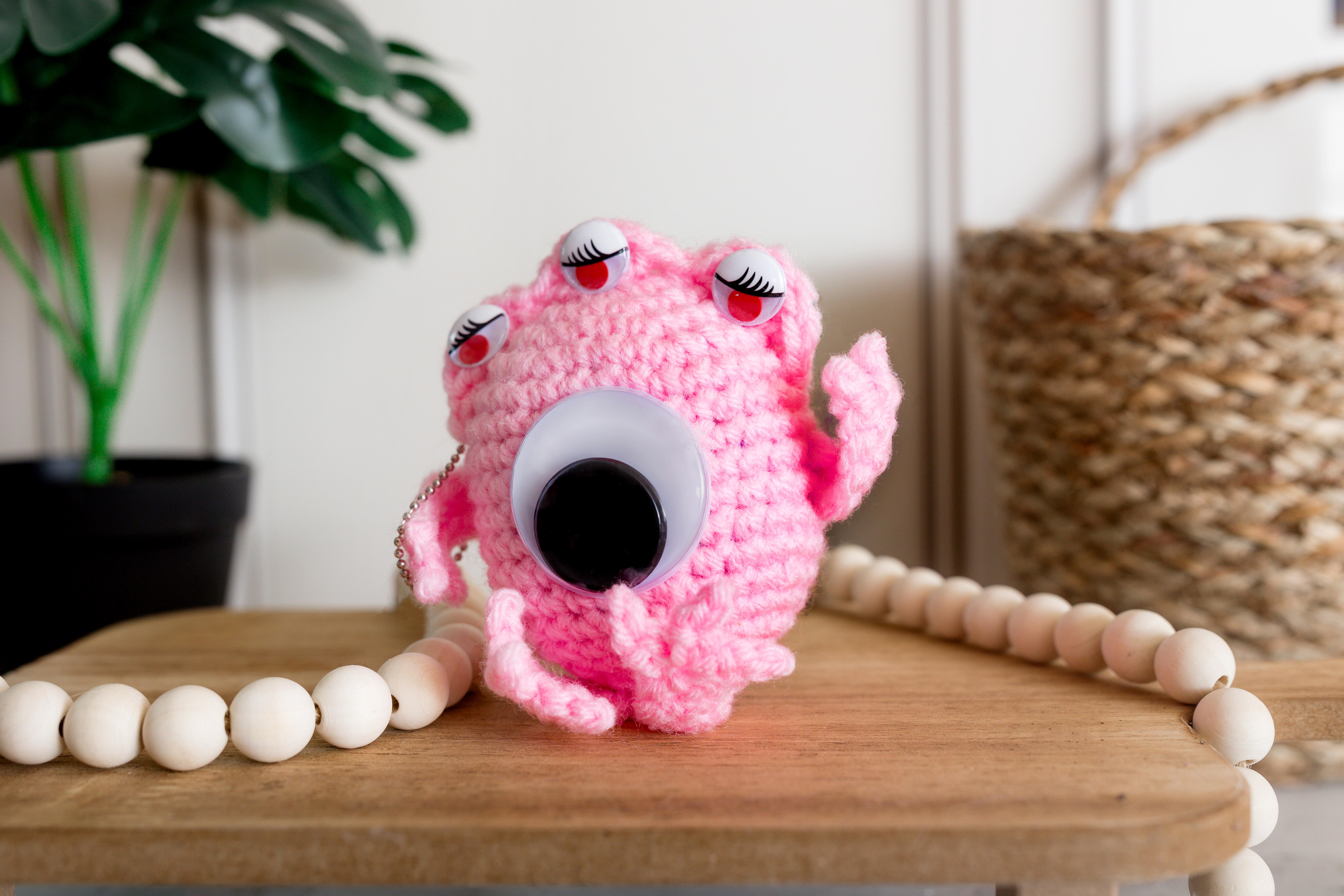 Pink Monster Keychain | FaveCrafts.com