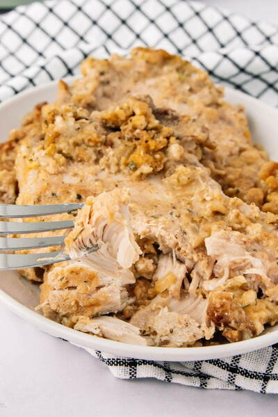 Creamy Slow Cooker Pork Chops With Stuffing