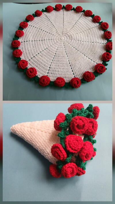 Roses Flower Bouquet Blanket