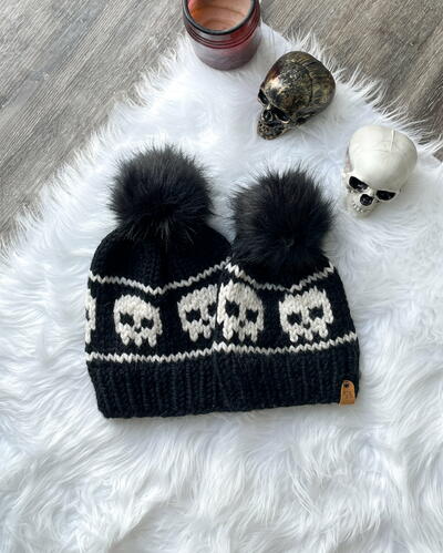Halloween Skulls Knit Hat