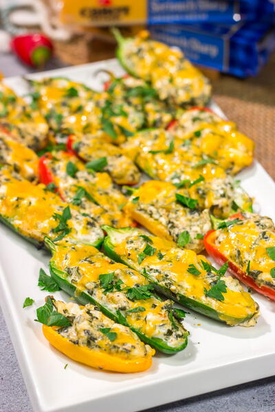 Grilled Spinach Dip Stuffed Jalapenos