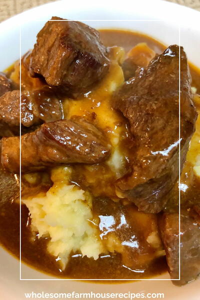 4 Ingredient Super Easy Slow Cooker Beef Tips Recipe