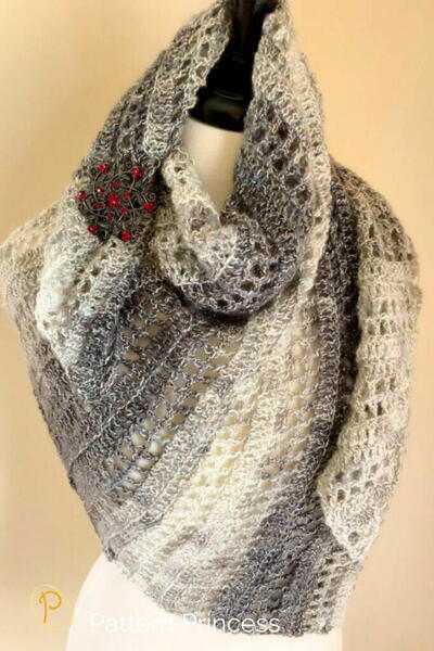 Silver Bells Crochet Shawl