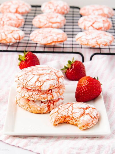 Strawberry Cake Mix Cookies