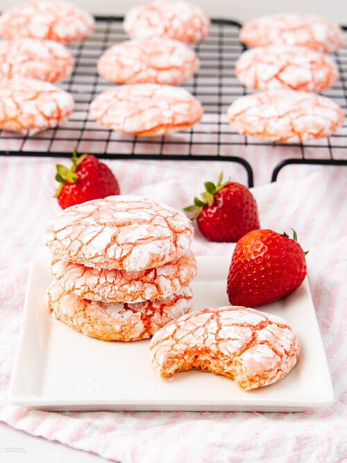 Strawberry Cake Mix Cookies