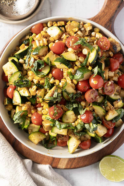 Grilled Corn And Zucchini Salad