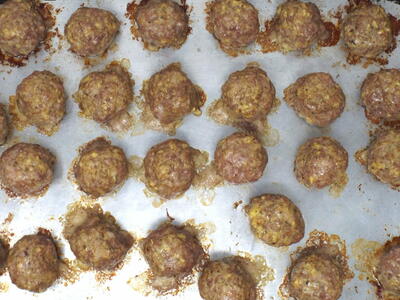 Baked Pork And Beef Italian Meatballs