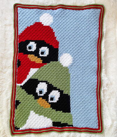 Penguin Pals C2c Throw Blanket