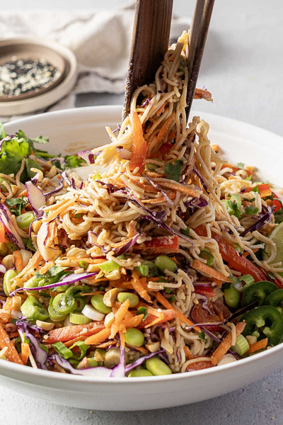 Cold Ramen Noodle Salad With Peanut Dressing