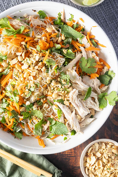 Cold Rice Noodle Salad With Chicken