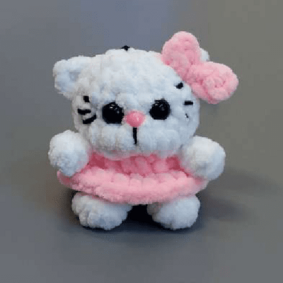 Adorable Kitten Amigurumi Keychain