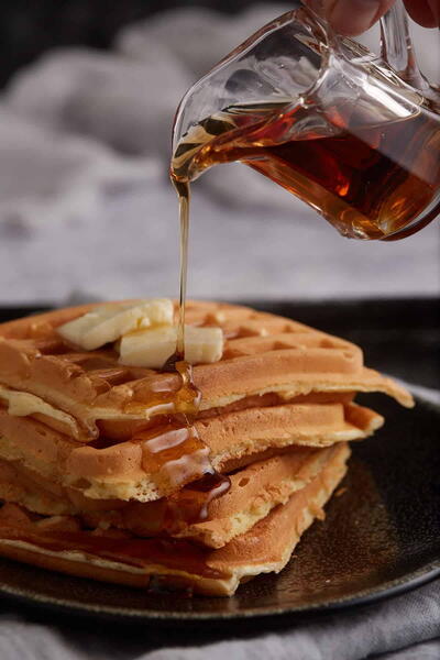 Homemade Waffles With Whipped Egg Whites