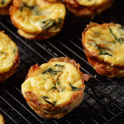 Protein-packed Egg Muffin Cups Wrapped In Prosciutto
