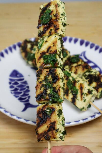 Tofu Chimichurri Skewers