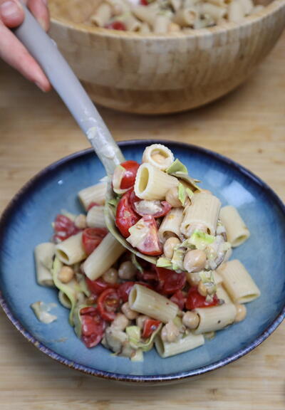 Cold Tahini Pasta Salad